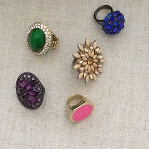 Fashion cocktail rings!! 1/$6; 2/$10; all 5/$20